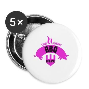 Gnomes Grill BBQ Lawn Backyard Grilling Food Love - Buttons large 2.2''/56 mm (5-pack) - white - Front