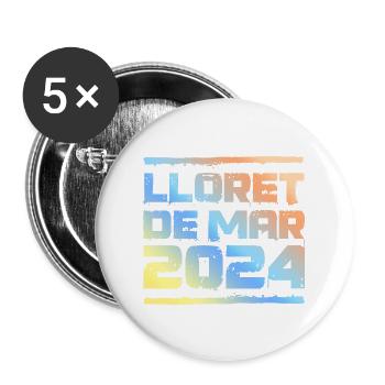 Lloret De Mar 2024 Coloré - Lot de 5 grands badges (56 mm) - blanc - Devant