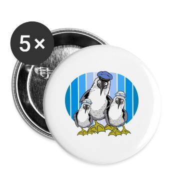 Seabirds, Sailors, Seagulls, Seagull, Maritime - Buttons large 2.2''/56 mm (5-pack) - white - Front