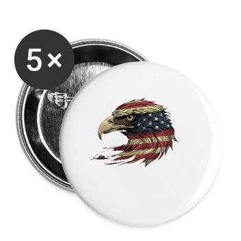 American Flag Freedom Eagle USA Pride 2 - Buttons groß 56 mm (5er Pack) - Weiß - Vorne