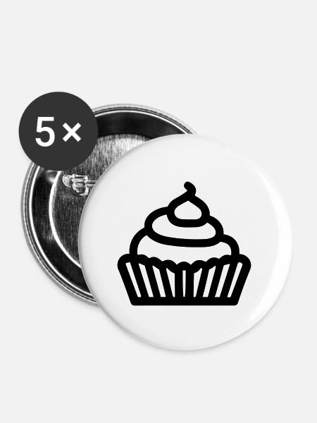 Cupcake - Buttons groß 56 mm (5er Pack) - Weiß