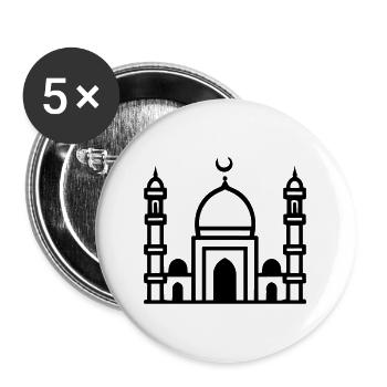 Mosquée - Lot de 5 grands badges (56 mm) - blanc - Devant