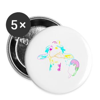 Giraffe Sommer Giraffen Eiskrem Kind Kinder Eis - Buttons groß 56 mm (5er Pack) - Weiß - Vorne