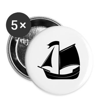 Pirate ship - Buttons large 2.2''/56 mm (5-pack) - white - Front