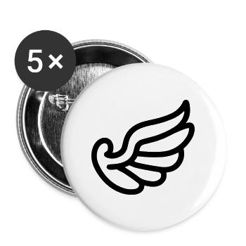 Ailes d'ange - Lot de 5 grands badges (56 mm) - blanc - Devant