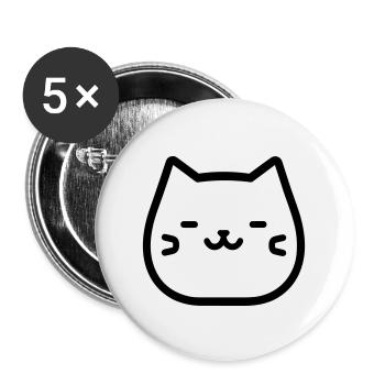 cat - Buttons large 2.2''/56 mm (5-pack) - white - Front