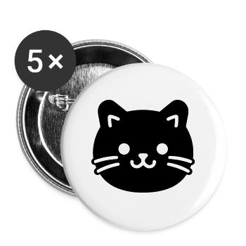 cat - Buttons large 2.2''/56 mm (5-pack) - white - Front
