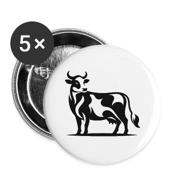 Motif élégant de bovins Holstein pour les fans de vaches - Lot de 5 grands badges (56 mm) - blanc - Devant
