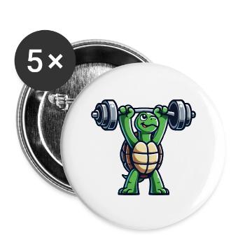 Turtle Dumbbell Fitness Workout Gym Training - Buttons large 2.2''/56 mm (5-pack) - white - Front