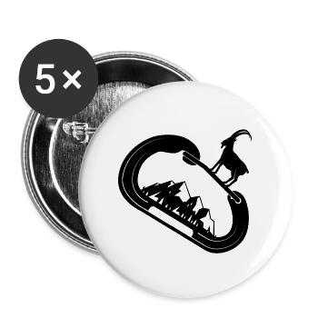 escalade, bloc, escalade, montagne, alpinisme - Lot de 5 grands badges (56 mm) - blanc - Devant