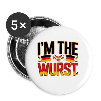 I'm The Wurst 4 - Buttons groß 56 mm (5er Pack) - Weiß - Vorne