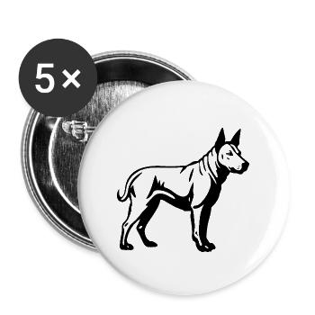 Bull Terrier Dog - Buttons large 2.2''/56 mm (5-pack) - white - Front