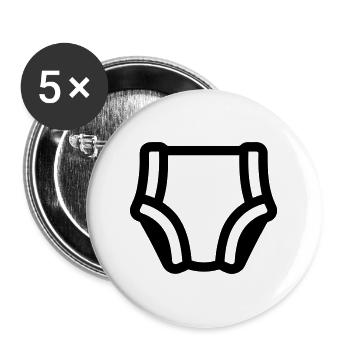 Couche - Lot de 5 grands badges (56 mm) - blanc - Devant