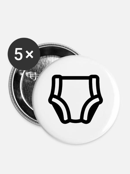 Schicht - Buttons groß 56 mm (5er Pack) - Weiß