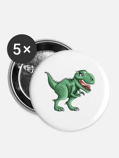T-rex Tyrannosaurus Rex Dino Illustration - Buttons large 2.2''/56 mm (5-pack) - white