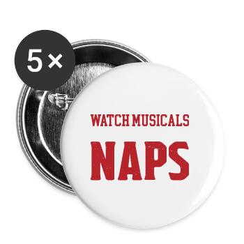 Je veux juste regarder des comédies musicales et faire des siestes 3 - Lot de 5 grands badges (56 mm) - blanc - Devant