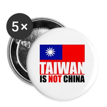 Taiwan is not China ❗❗❗ 台灣不是中國 ❗❗❗ - Buttons large 2.2''/56 mm (5-pack) - white - Front