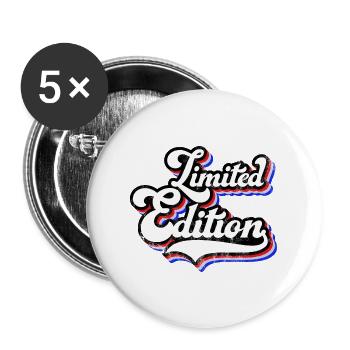 Limited Edition retro vintage design - Buttons large 2.2''/56 mm (5-pack) - white - Front