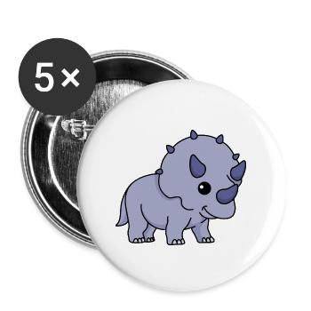 Bande dessinée Dinosaur triceratops - Lot de 5 grands badges (56 mm) - blanc - Devant