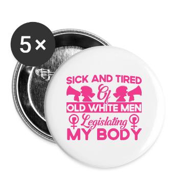 Gender equality Gender equality - Buttons large 2.2''/56 mm (5-pack) - white - Front