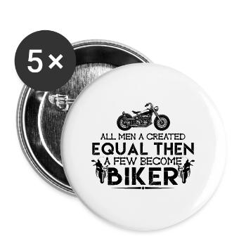 Pensionierter Biker Biker Geschenk lustige Motorrad Ruhestand! - Buttons groß 56 mm (5er Pack) - Weiß - Vorne