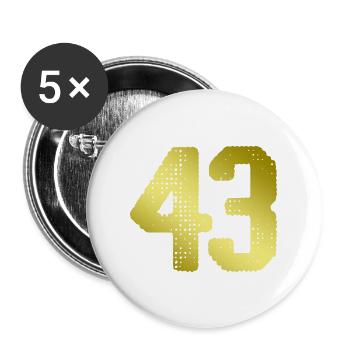 43 Maillot numéro - Lot de 5 grands badges (56 mm) - blanc - Devant
