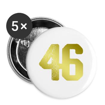 46 Maillot numéro - Lot de 5 grands badges (56 mm) - blanc - Devant