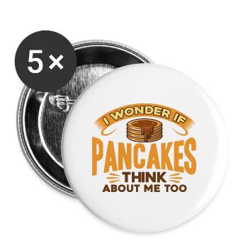 Pancakes Lovers Pancakes Pancakes Day - Lot de 5 grands badges (56 mm) - blanc - Devant
