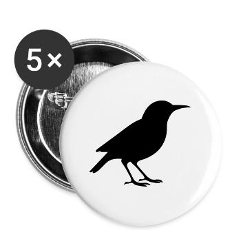 Vogel - Buttons groß 56 mm (5er Pack) - Weiß - Vorne