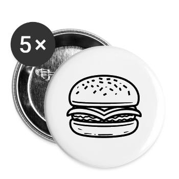 Hamburger - Buttons groß 56 mm (5er Pack) - Weiß - Vorne