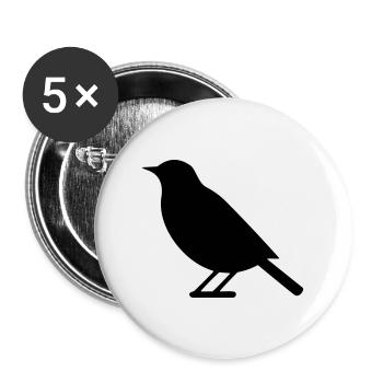 Vogel - Buttons groß 56 mm (5er Pack) - Weiß - Vorne