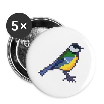Vogel - Buttons groß 56 mm (5er Pack) - Weiß - Vorne