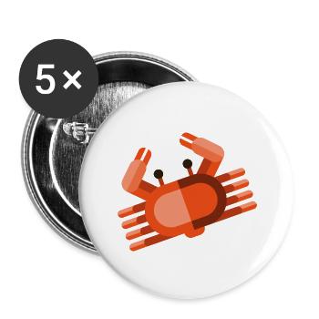 Meerestiere - Buttons groß 56 mm (5er Pack) - Weiß - Vorne