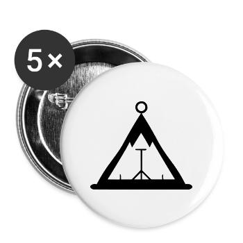 tente de camping - Lot de 5 grands badges (56 mm) - blanc - Devant