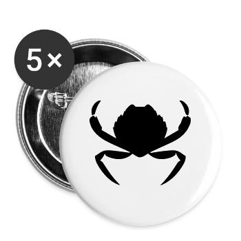 Krebs - Buttons groß 56 mm (5er Pack) - Weiß - Vorne