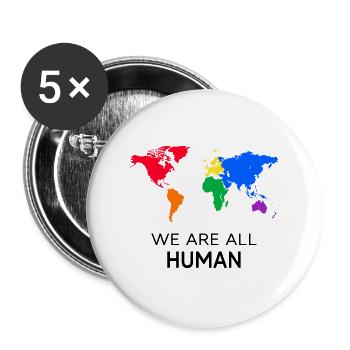 human proud LGBT regenbogen - Buttons groß 56 mm (5er Pack) - Weiß - Vorne