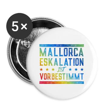 Mallorca Eskalation - Buttons groß 56 mm (5er Pack) - Weiß - Vorne