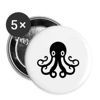 Krake - Buttons groß 56 mm (5er Pack) - Weiß - Vorne