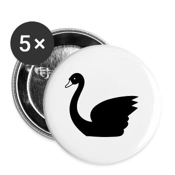 Cygne - Lot de 5 grands badges (56 mm) - blanc - Devant
