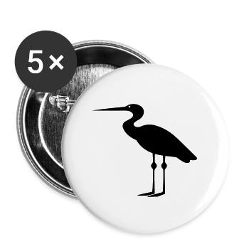 Simple petite cigogne - Lot de 5 grands badges (56 mm) - blanc - Devant