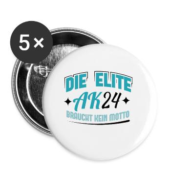 Abschlussklasse 2024 Schulabschluss Abitur Matura - Buttons groß 56 mm (5er Pack) - Weiß - Vorne