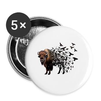 Bison - Buttons groß 56 mm (5er Pack) - Weiß - Vorne