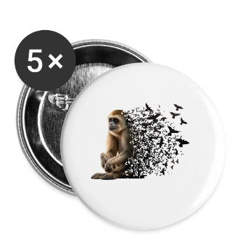 Gibbon - Buttons groß 56 mm (5er Pack) - Weiß - Vorne