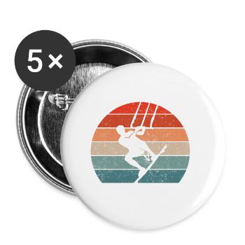 Kitesurfing - Buttons groß 56 mm (5er Pack) - Weiß - Vorne