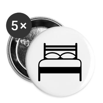 lit - Lot de 5 grands badges (56 mm) - blanc - Devant