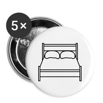 lit - Lot de 5 grands badges (56 mm) - blanc - Devant