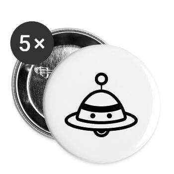 flying saucer - Buttons large 2.2''/56 mm (5-pack) - white - Front