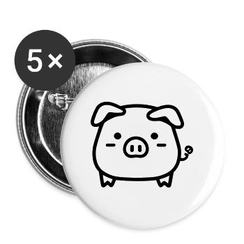 pig - Buttons large 2.2''/56 mm (5-pack) - white - Front