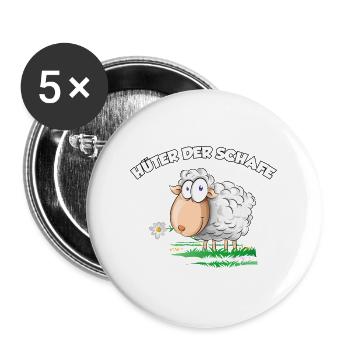 Hüter der Schafe - Buttons groß 56 mm (5er Pack) - Weiß - Vorne