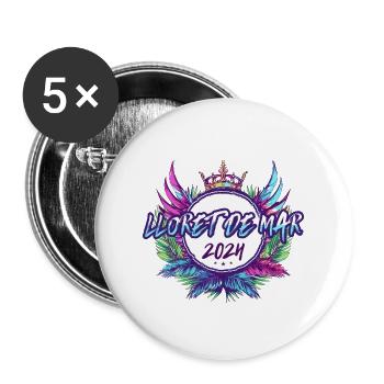 Lloret De Mar 2024 Colorful - Buttons large 2.2''/56 mm (5-pack) - white - Front